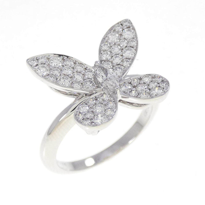Graff Pave Butterfly Silhouette 18K White Gold Diamond Ring – front view