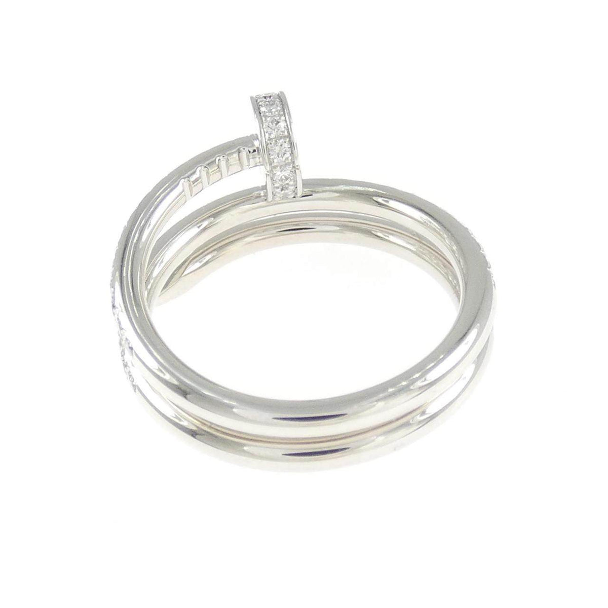 Cartier Juste Un Clou 18K White Gold Diamond Ring – top view