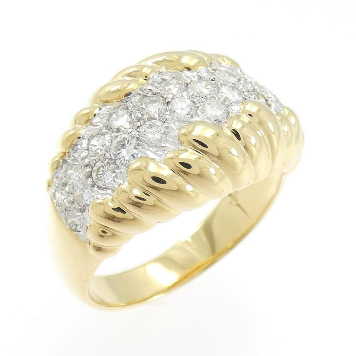18K Yellow Gold Diamond Ring – front view