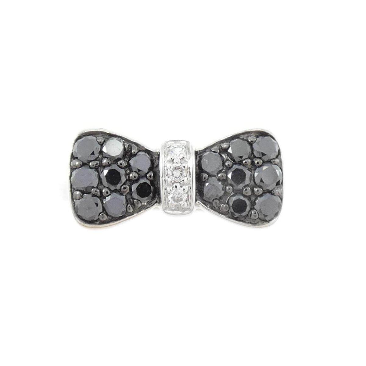 Ponte Vecchio Ribbon Black 18K White Gold Diamond Ring – side view