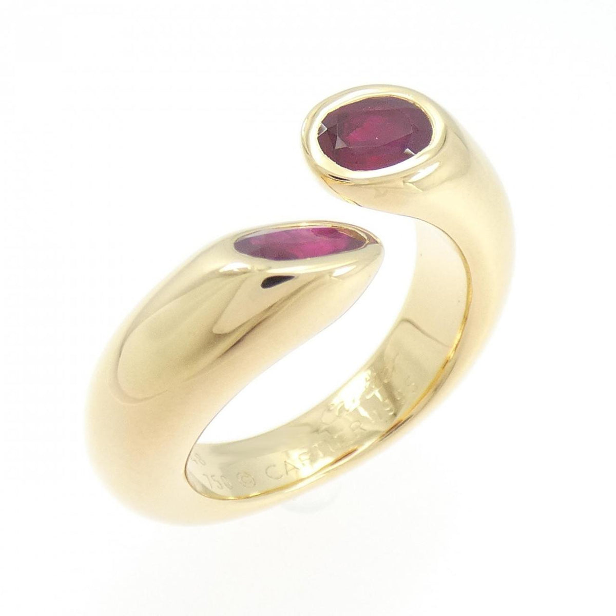 Cartier Ellipse D’Ette 18K Yellow Gold Ruby Ring – front view