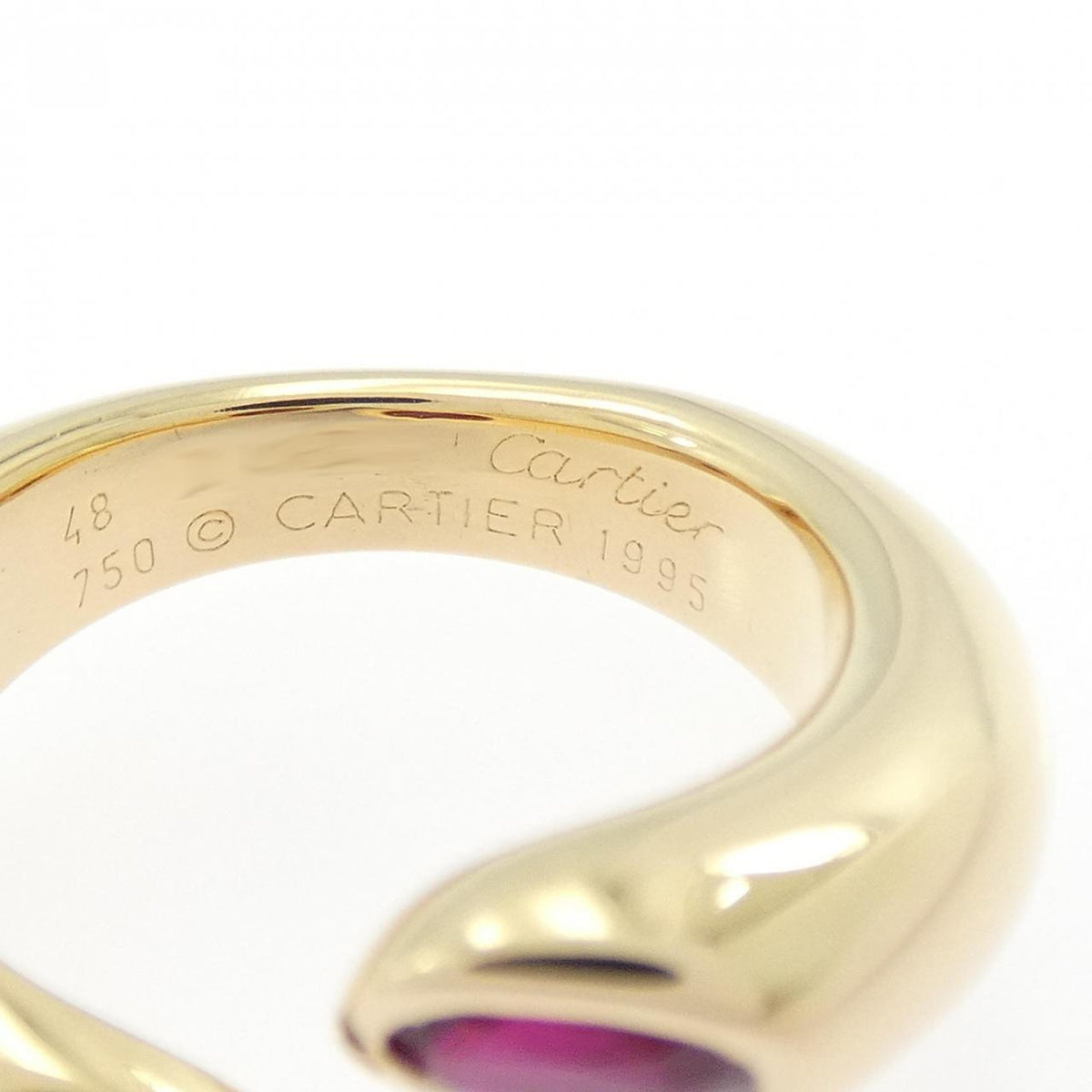 Cartier Ellipse D’Ette 18K Yellow Gold Ruby Ring – inside band