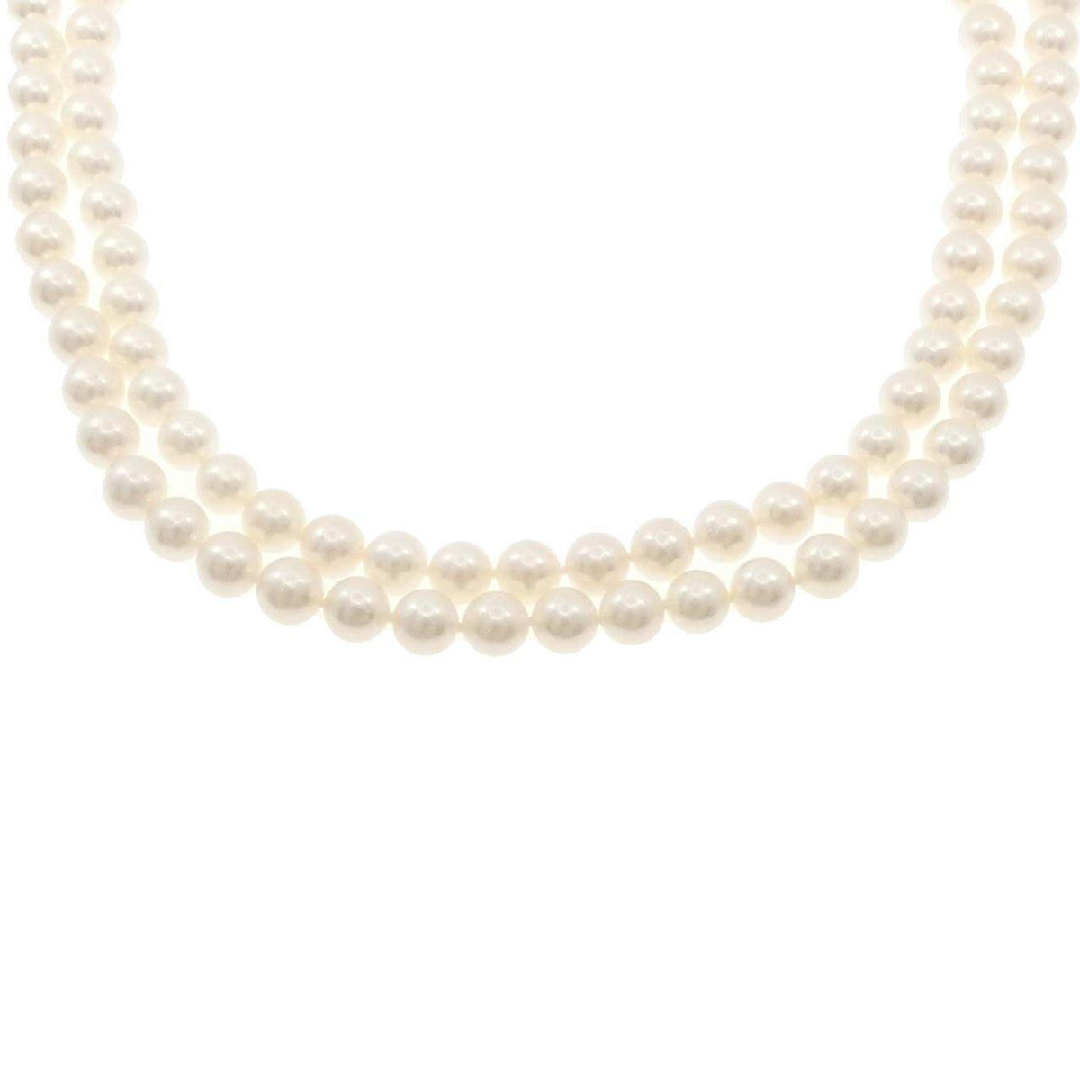 Tasaki Sterling Silver Akoya Pearl Long Necklace – front view