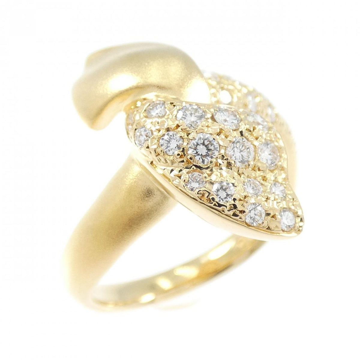 Pola 18K Yellow Gold Diamond Ring – front view