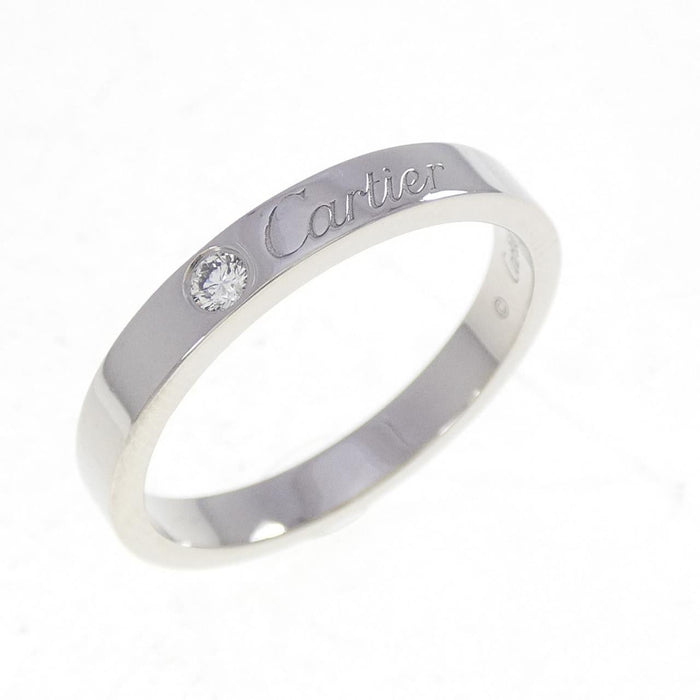 Cartier 1P Platinum Diamond Wedding Ring – front view