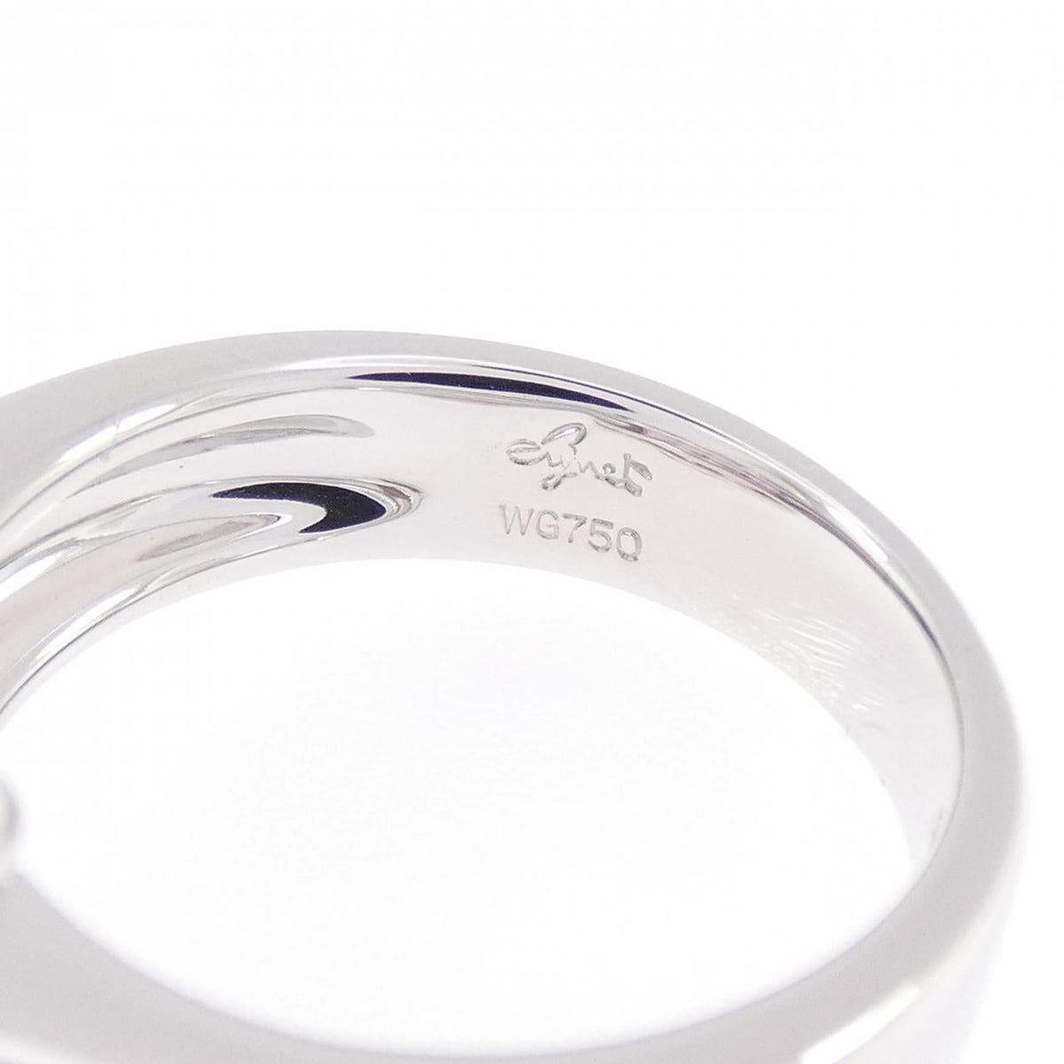 Jeune 18K White Gold Diamond Sapphire Ring – inside band