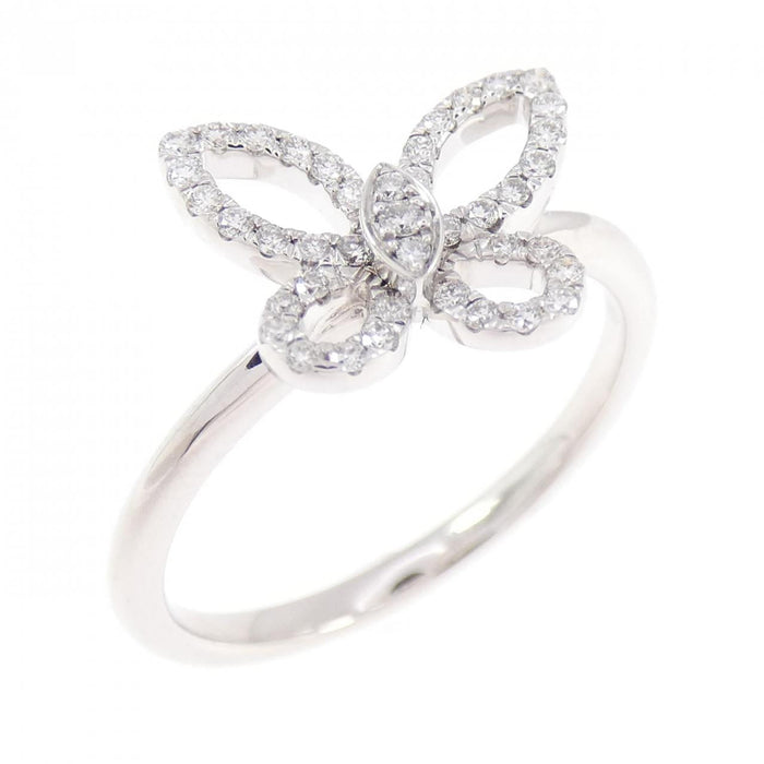 Graff Mini Butterfly Silhouette 18K White Gold Diamond Ring – front view