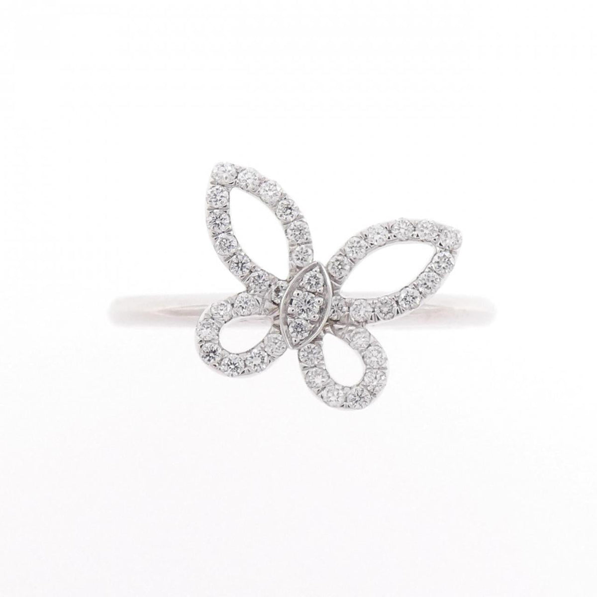 Graff Mini Butterfly Silhouette 18K White Gold Diamond Ring – side view