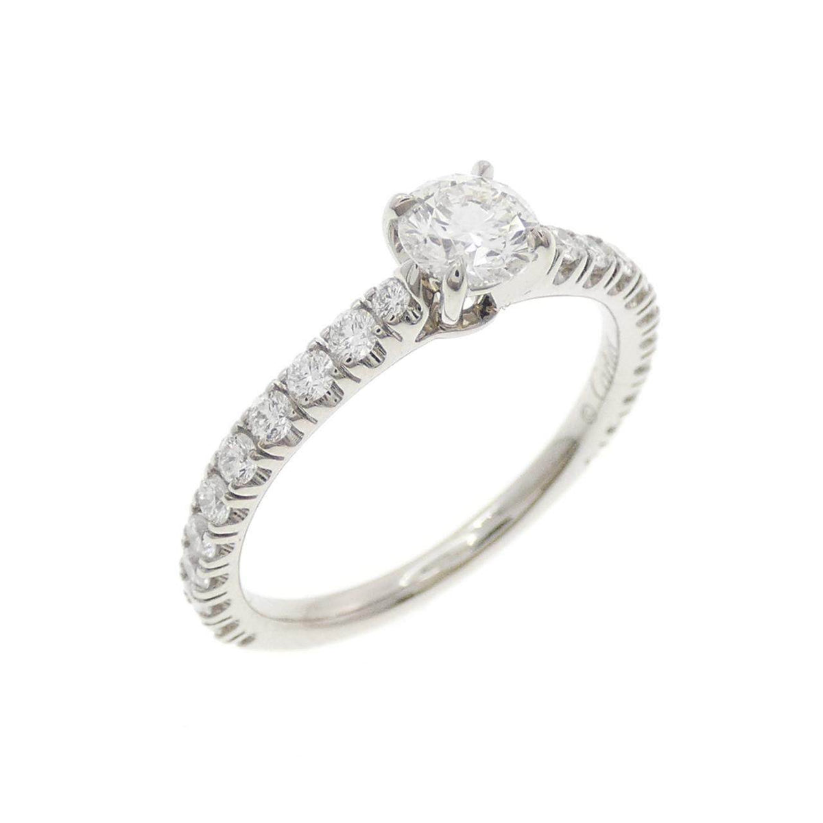 Cartier 1895 Platinum Diamond Solitaire Ring – front view