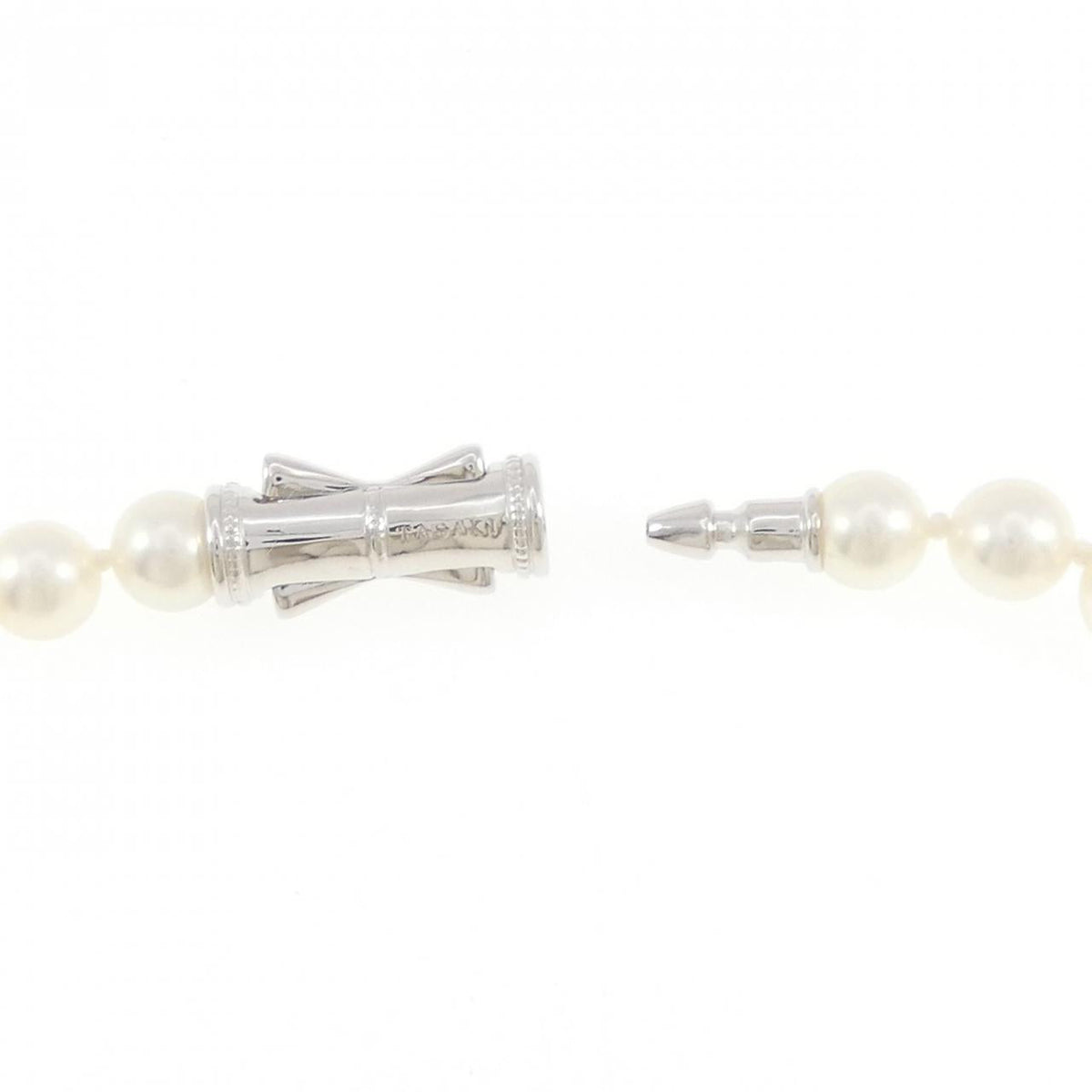 Tasaki Sterling Silver Akoya Pearl Necklace – full length