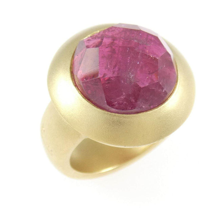 Pomellato Sfacettata 18K Yellow Gold Tourmaline Ring – front view