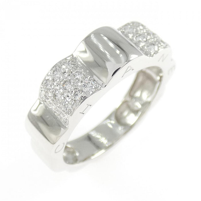 Chanel Profil De Camelia Small 18K White Gold Diamond Ring – front view
