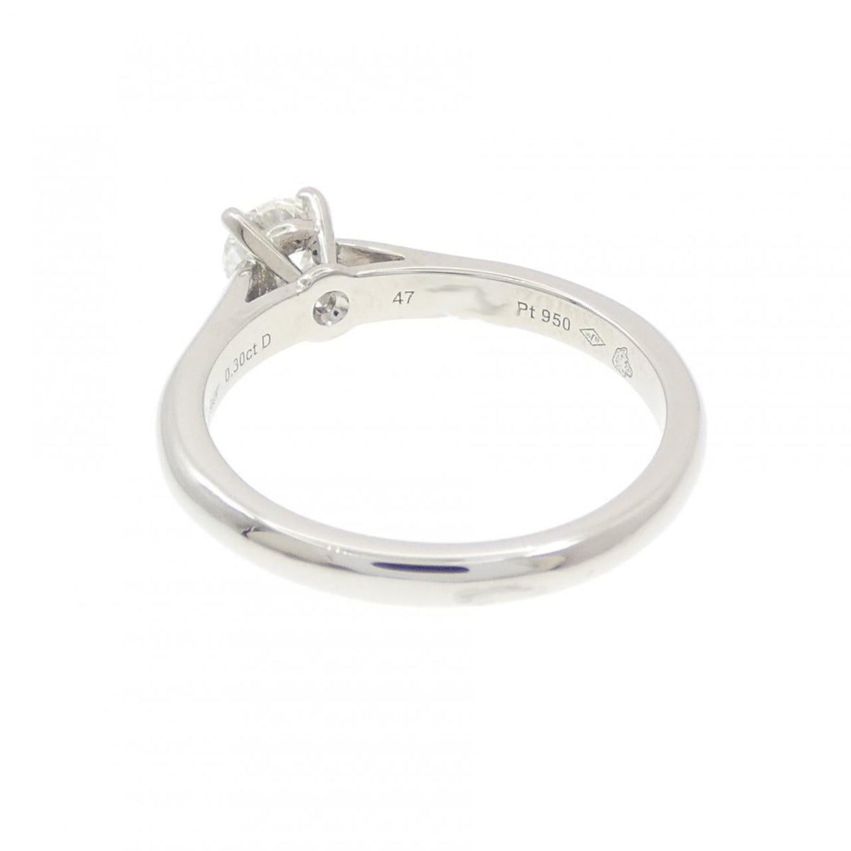 Cartier 1895 Platinum Diamond Solitaire Ring – top view