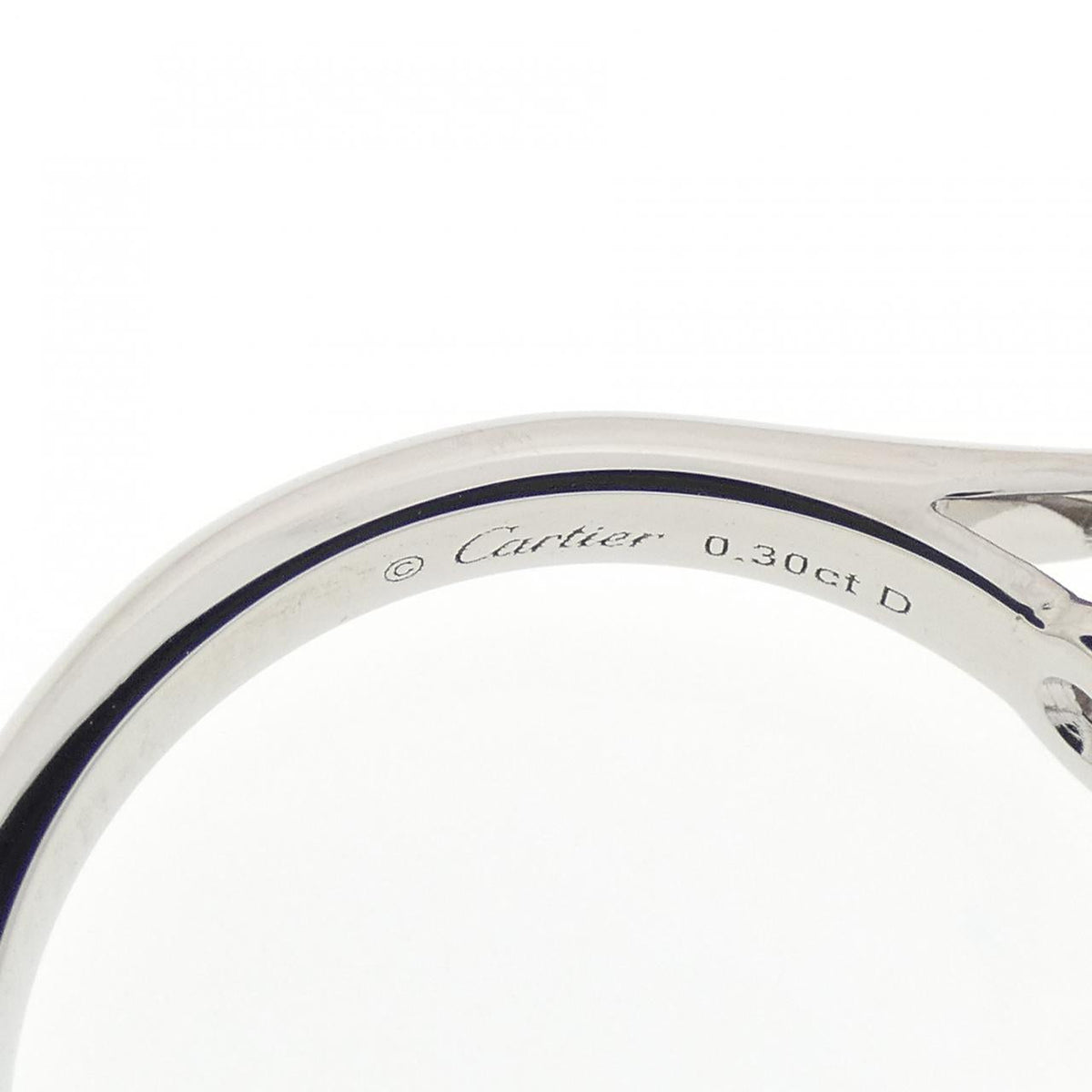Cartier 1895 Platinum Diamond Solitaire Ring – inside band