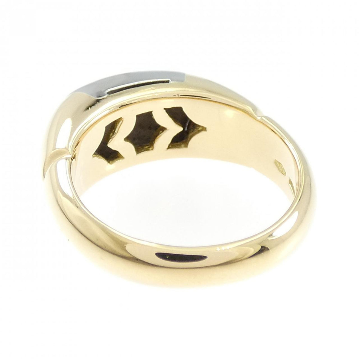 Bulgari Celtica Stainless Steel 18K Yellow Gold Ring – top view