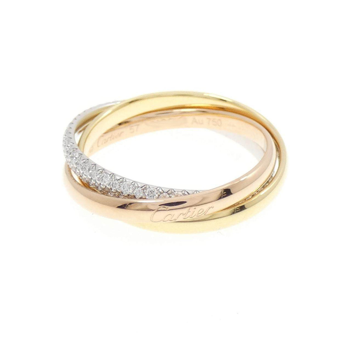 Cartier Trinity 18K Yellow Gold Diamond Ring – front view