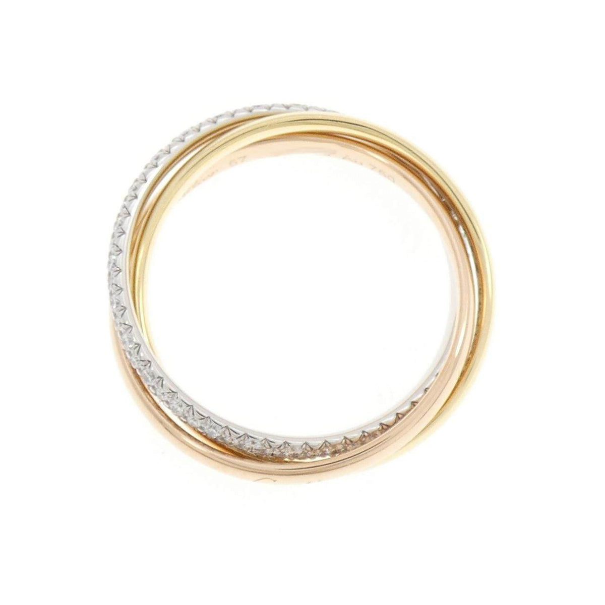 Cartier Trinity 18K Yellow Gold Diamond Ring – side view