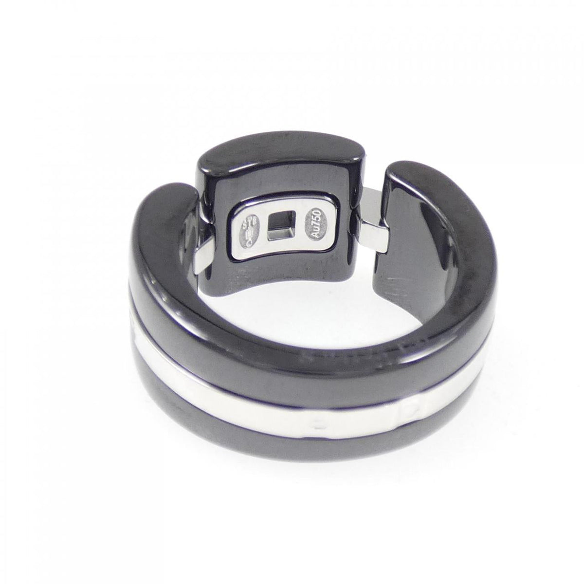 Chanel Ultra Collection Ceramic 18K White Gold Diamond Ring – top view