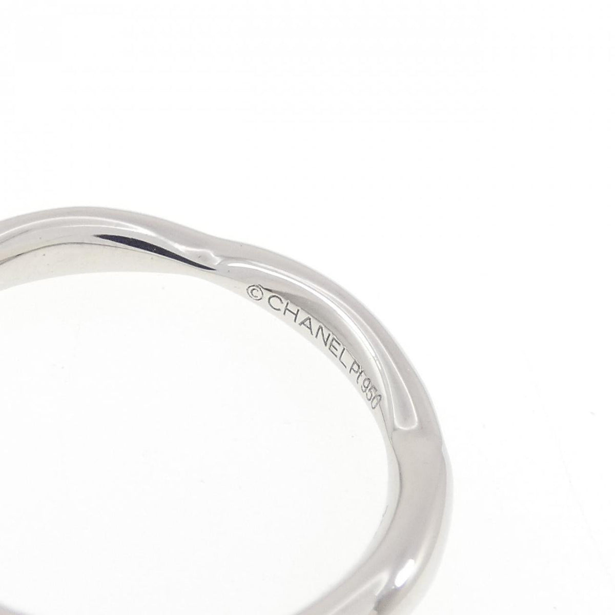 Chanel Camelia Platinum Diamond Ring – inside band