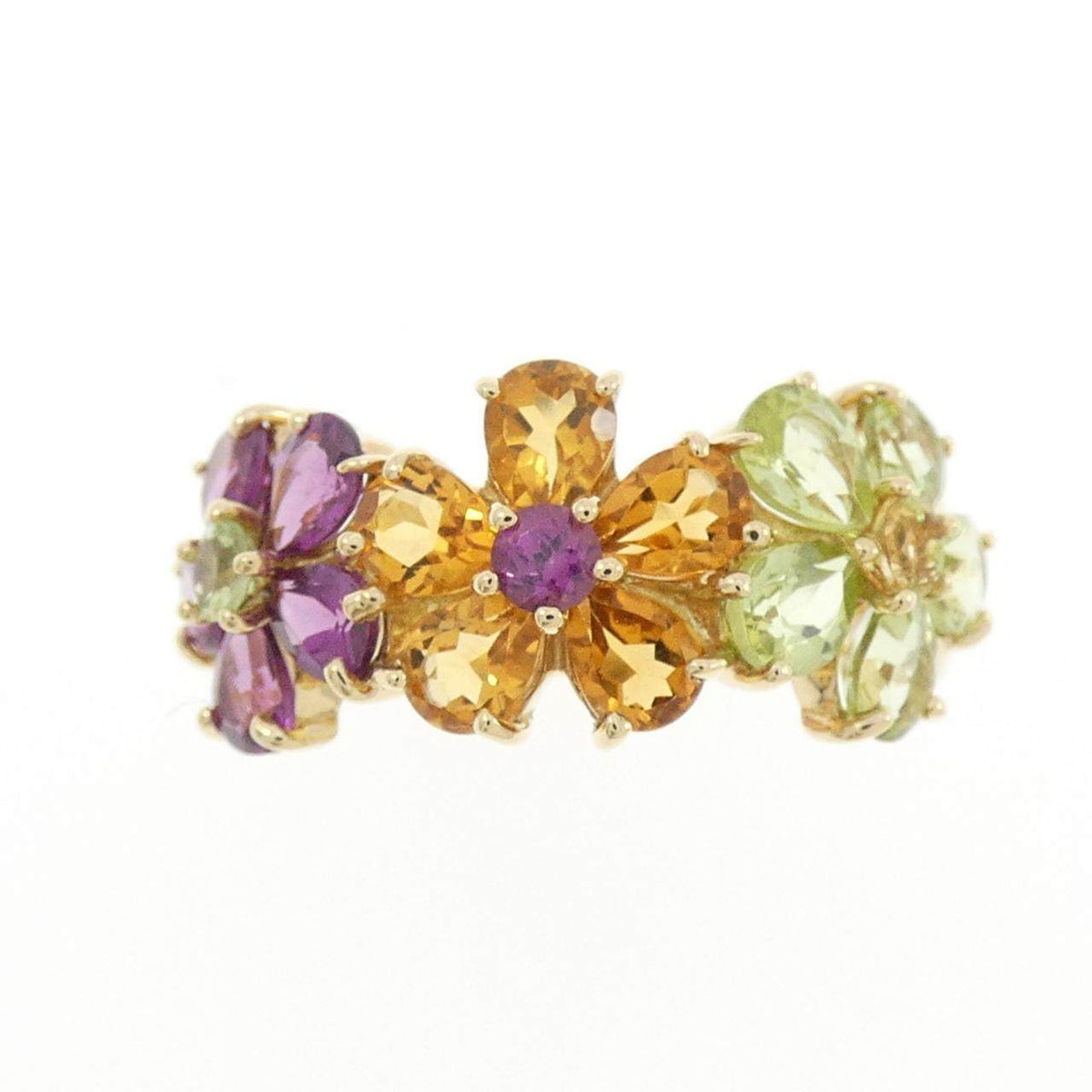 Ponte Vecchio Color Stone 18K Yellow Gold Peridot Ring – side view