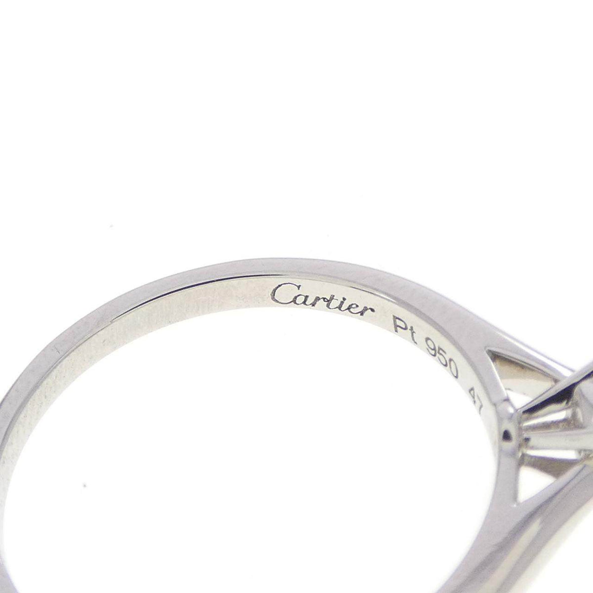 Cartier 1895 Platinum Diamond Solitaire Ring – inside band