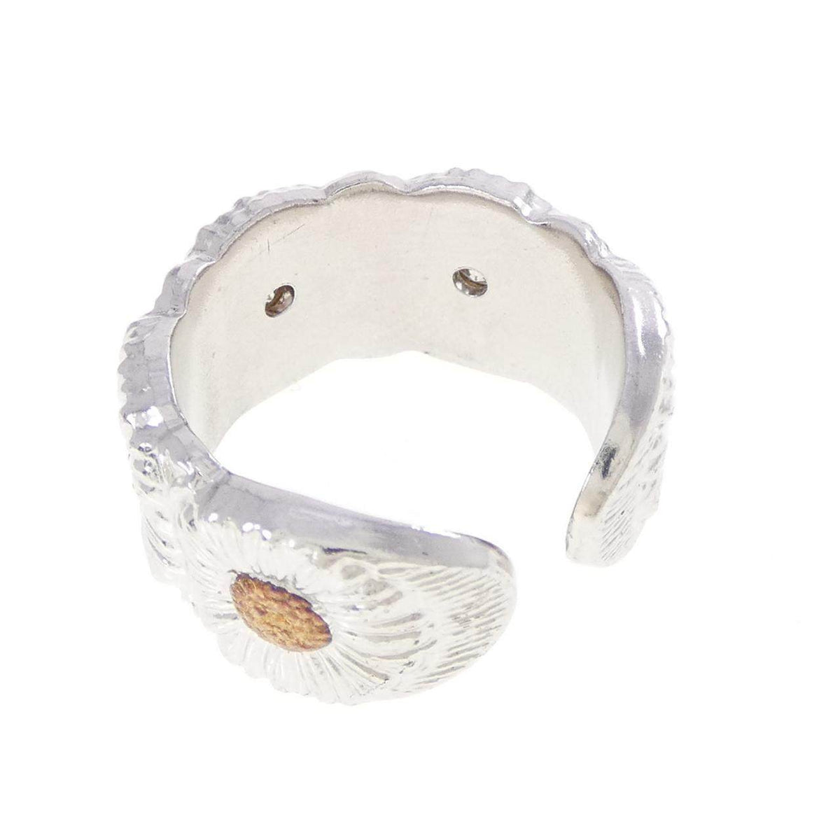 Sterling Silver Buccellati Blossom Diamond Ring – top view