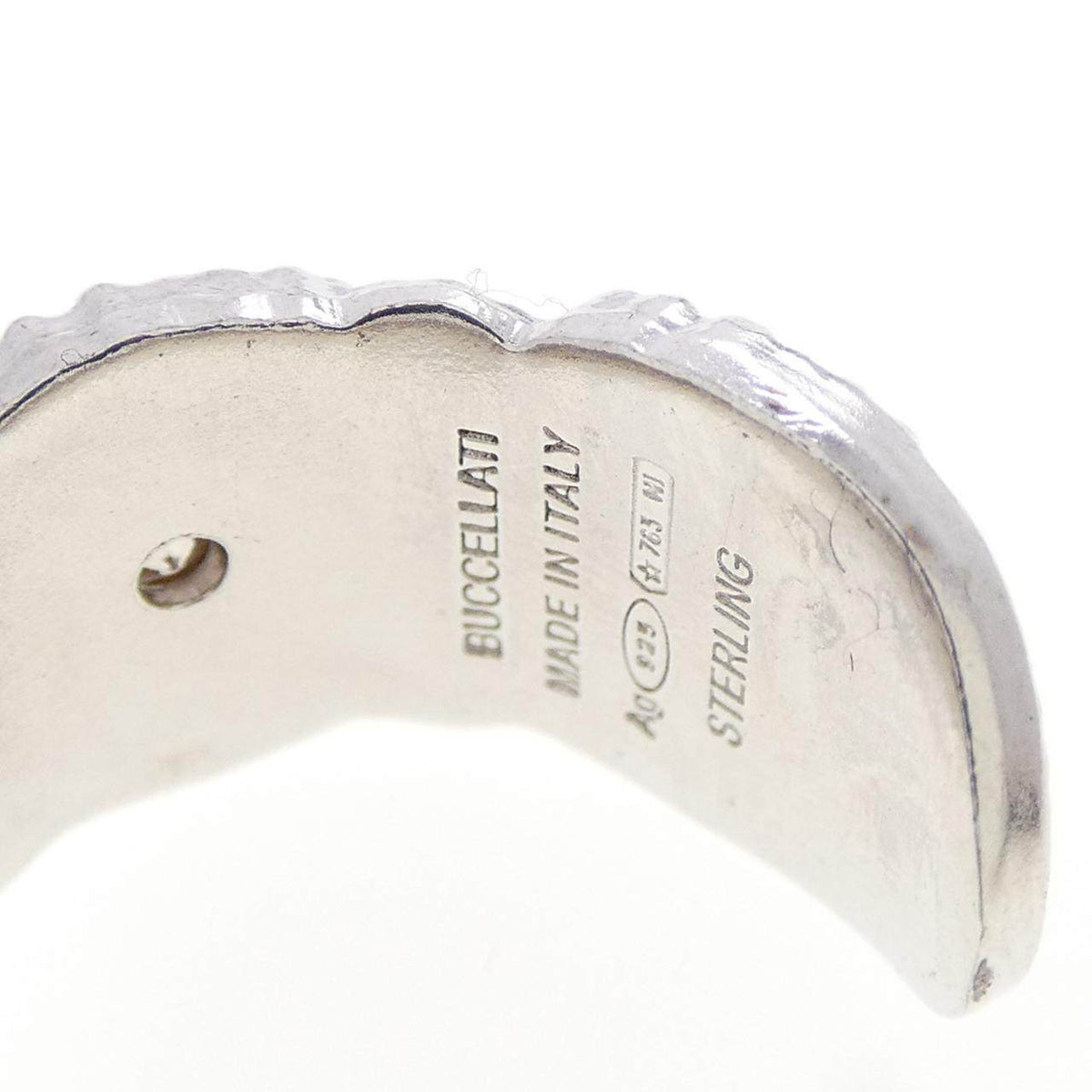Sterling Silver Buccellati Blossom Diamond Ring – inside band