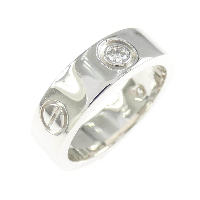 Cartier Love Half 18K White Gold Diamond Ring – front view