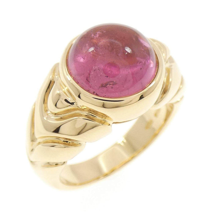 Bulgari Doppio 18K Yellow Gold Tourmaline Ring – front view