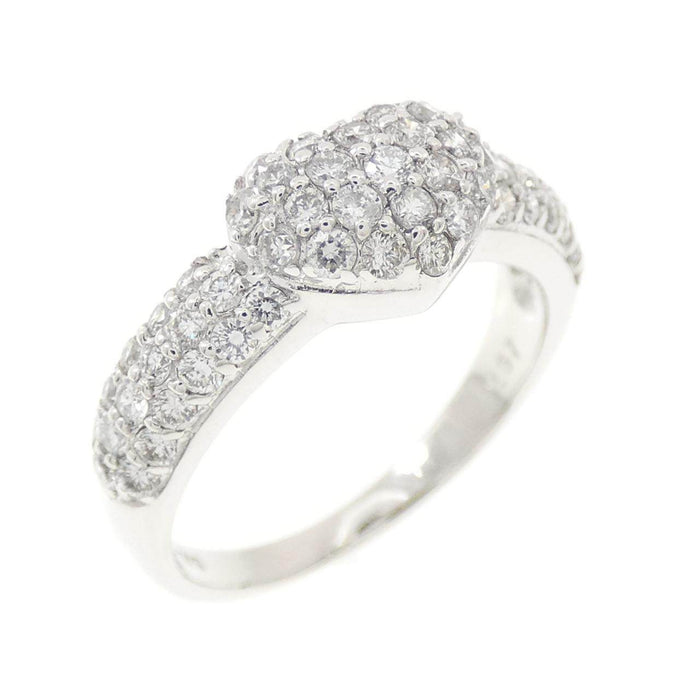 Ponte Vecchio Heart 18K White Gold Diamond Ring – front view