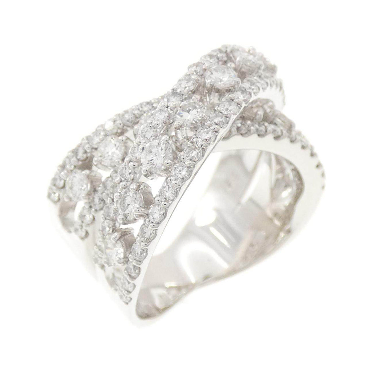Ponte Vecchio 18K White Gold Diamond Ring – front view