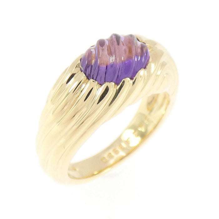 Boucheron 18K Yellow Gold Amethyst Ring – front view
