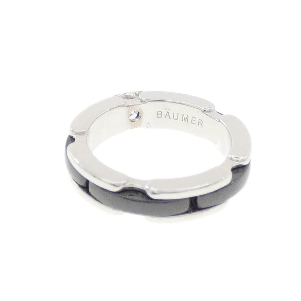 Chanel Ultra Collection Ceramic 18K White Gold Diamond Ring – top view