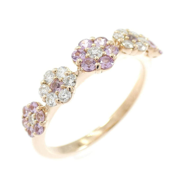 Ponte Vecchio Flower 18K Rose Gold Diamond Sapphire Ring – front view