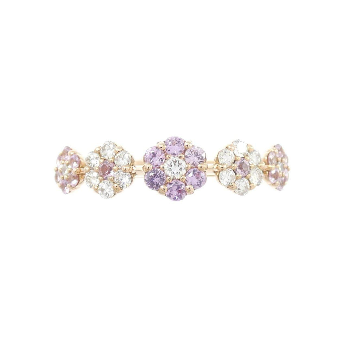 Ponte Vecchio Flower 18K Rose Gold Diamond Sapphire Ring – side view