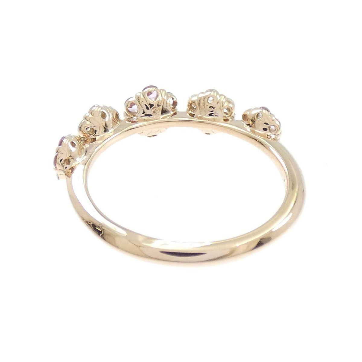 Ponte Vecchio Flower 18K Rose Gold Diamond Sapphire Ring – top view