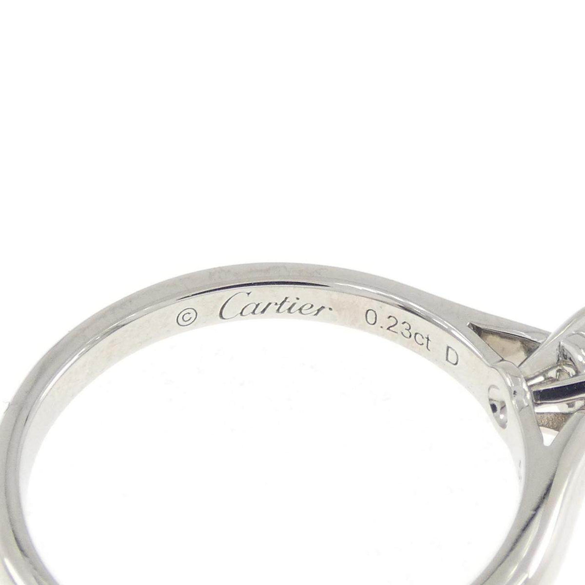 Cartier 1895 Platinum Diamond Solitaire Ring – inside band