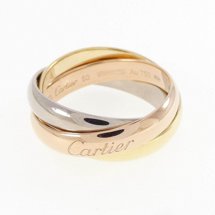 Cartier Trinity Three 18K Yellow Gold Diamond Ring – front view