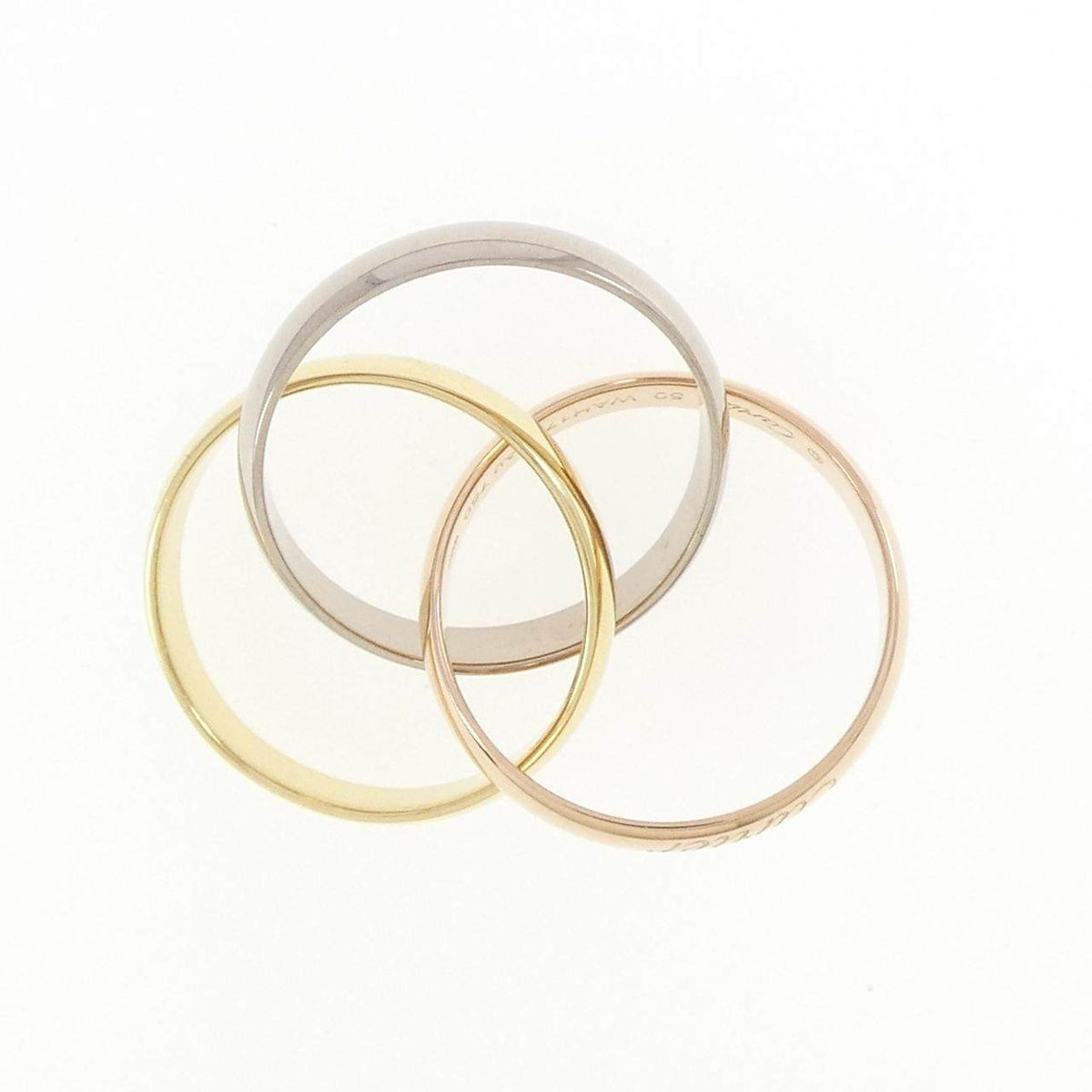 Cartier Trinity Three 18K Yellow Gold Diamond Ring – top view