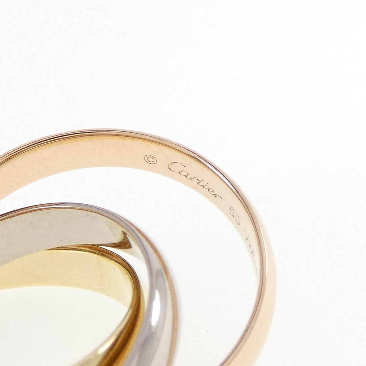Cartier Trinity Three 18K Yellow Gold Diamond Ring – inside band