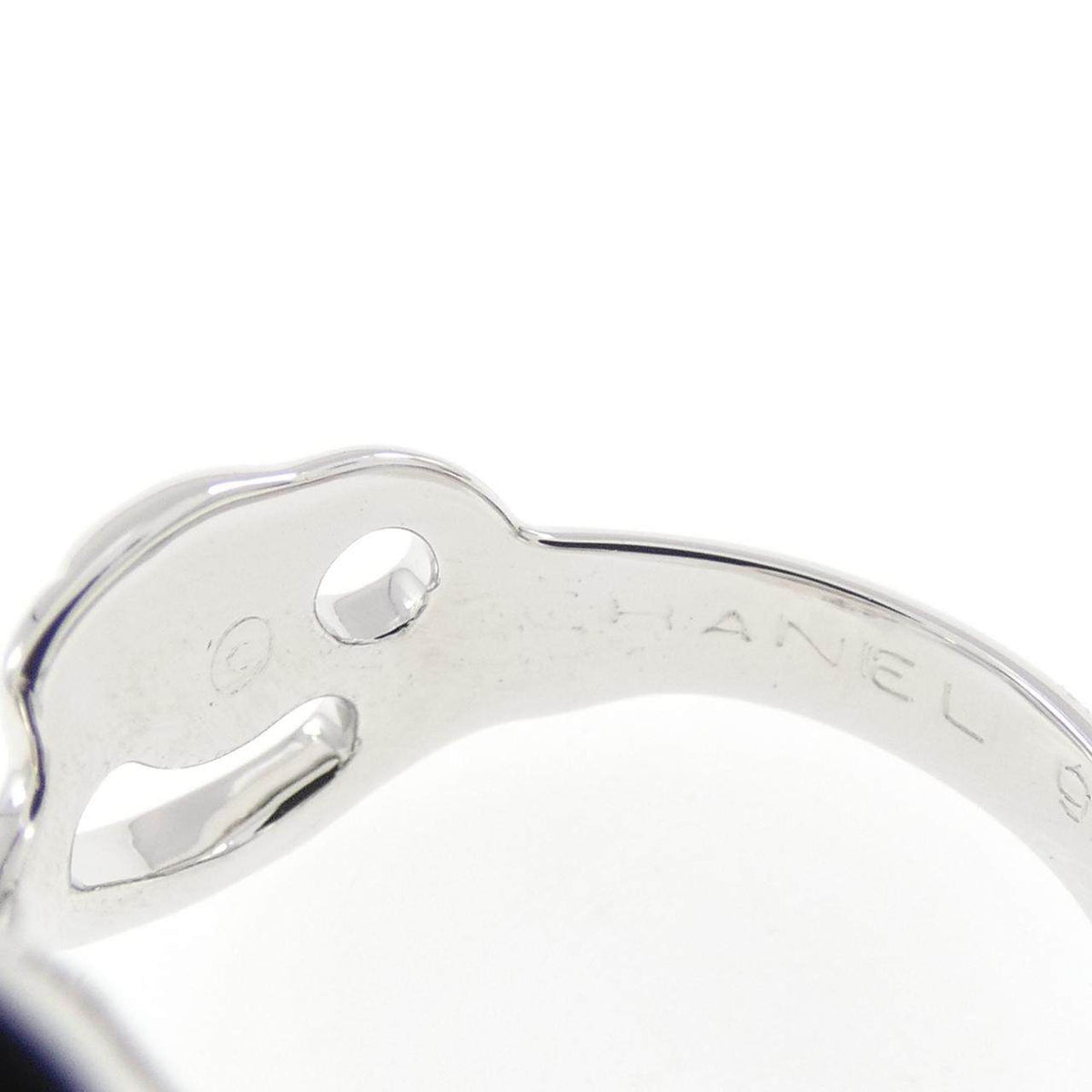 Chanel Camelia 18K White Gold Diamond Ring – inside band