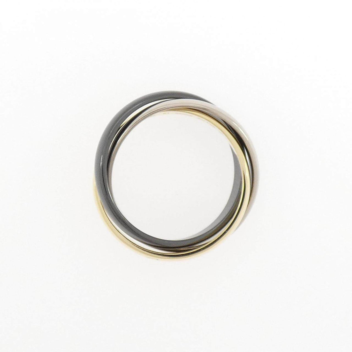 Cartier Trinity Ceramic 18K Yellow Gold Diamond Ring – side view