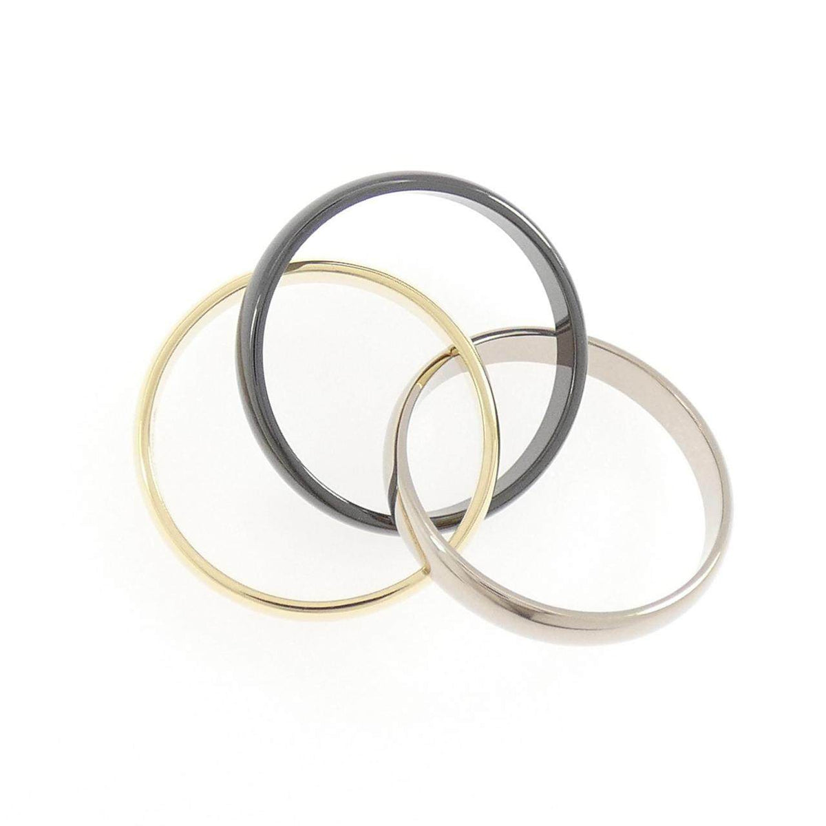 Cartier Trinity Ceramic 18K Yellow Gold Diamond Ring – top view