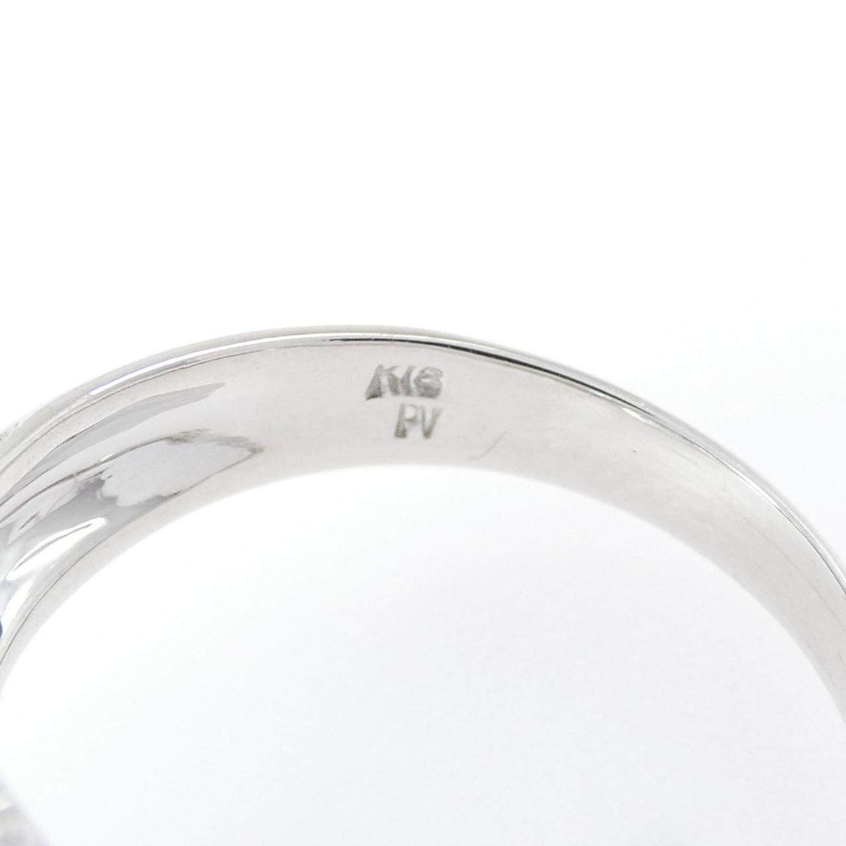 Ponte Vecchio 18K White Gold Diamond Aquamarine Ring – inside band