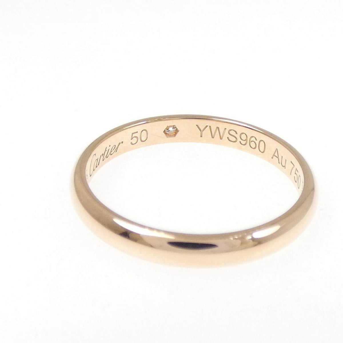 Cartier 18K Rose Gold Diamond Wedding Ring – top view