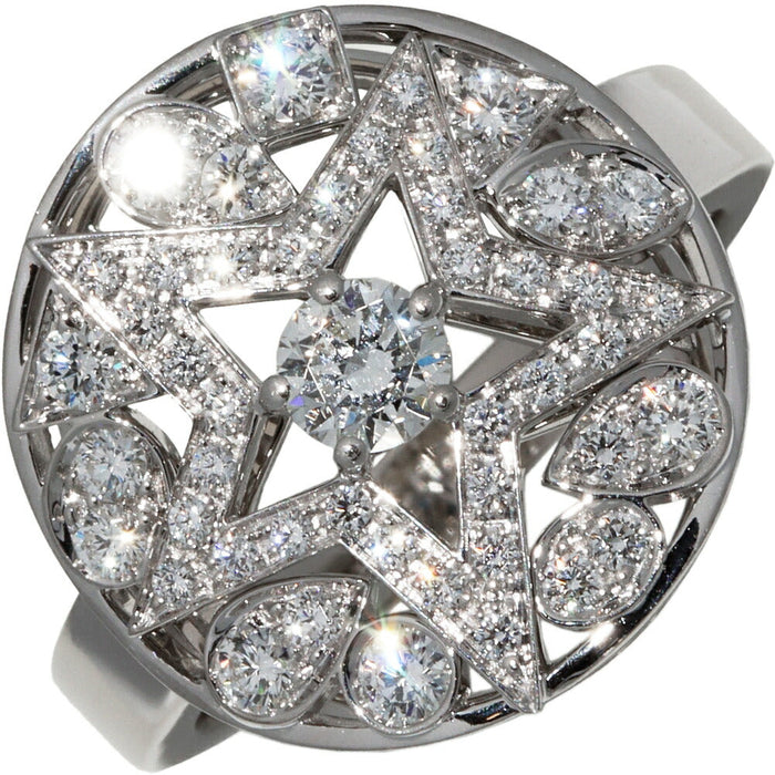 Chanel Comete 18K White Gold Diamond Ring – front view