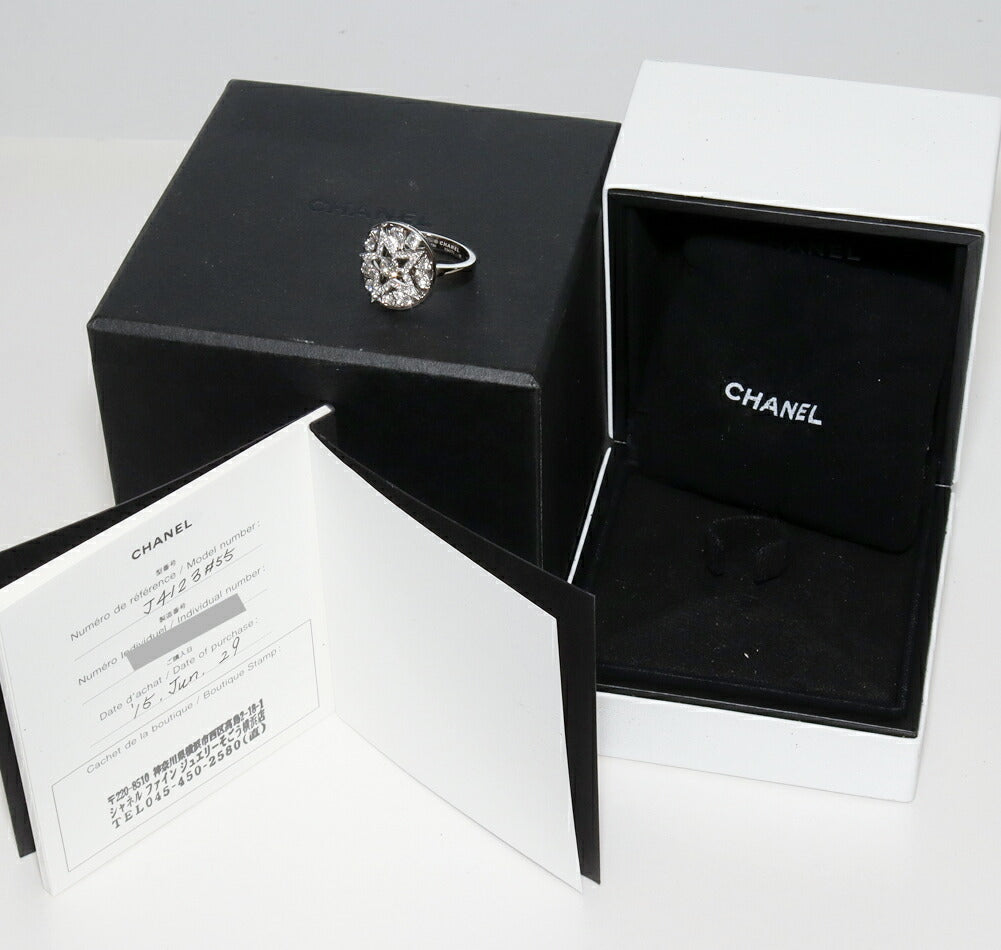 Chanel Comete 18K White Gold Diamond Ring – top view