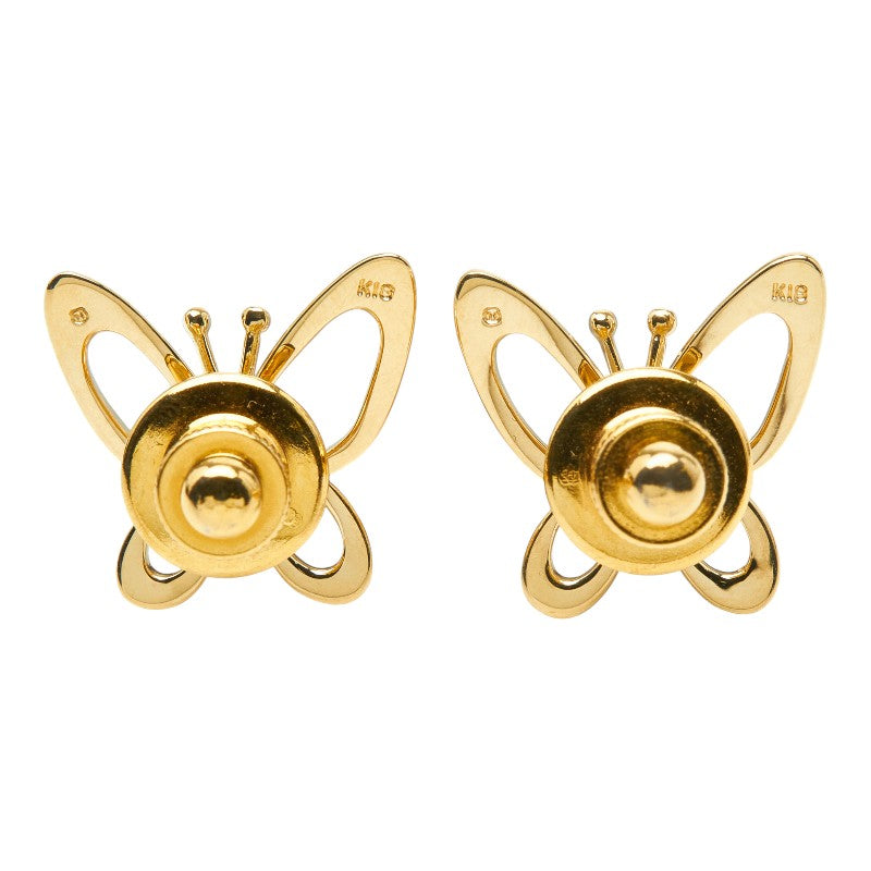 Mikimoto Butterfly 18K Yellow Gold Pearl Brooch – reverse and pin