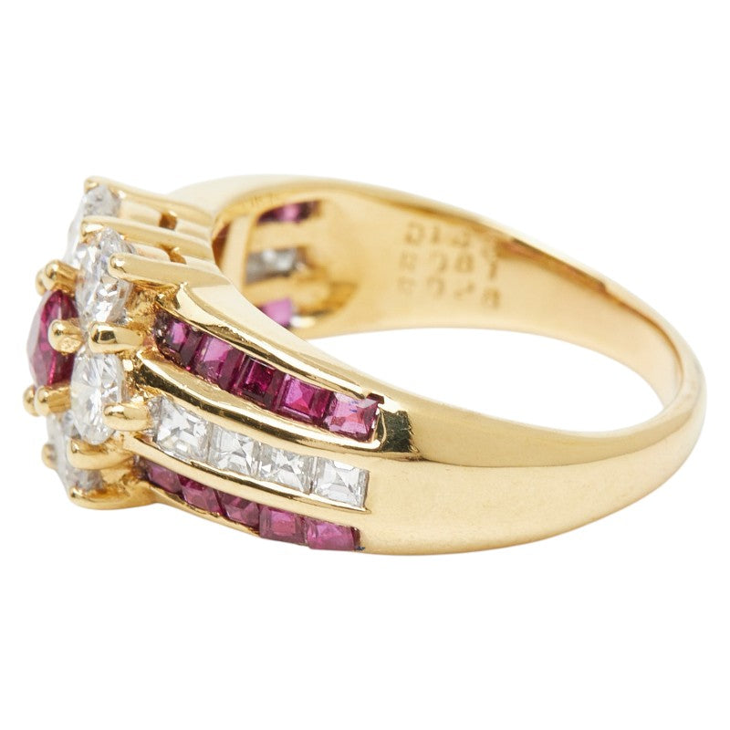 18K Yellow Gold Diamond Ruby Ring 6.0g – top view