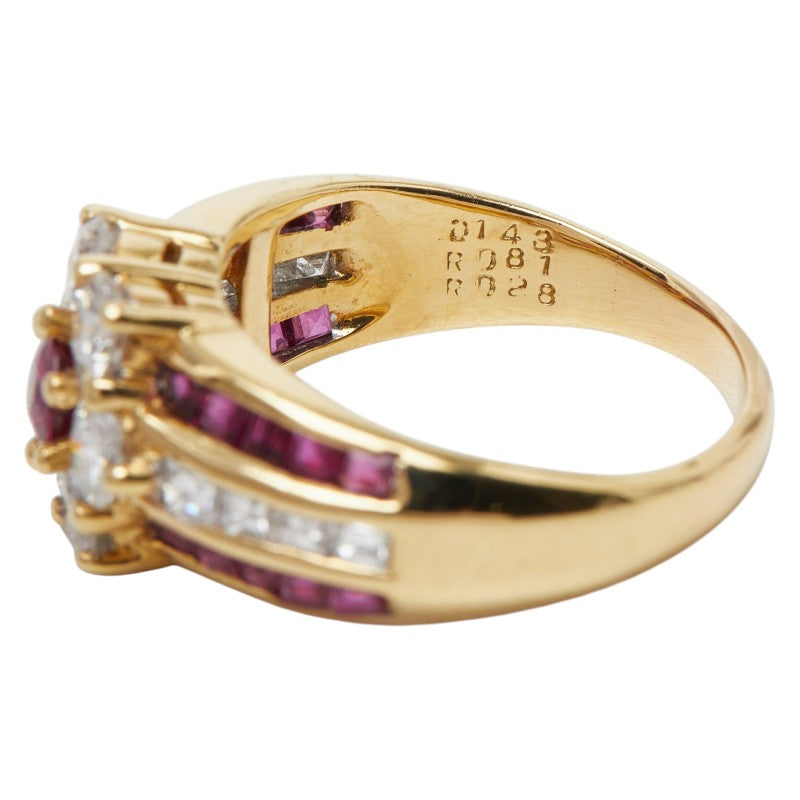 18K Yellow Gold Diamond Ruby Ring 6.0g – alternate view